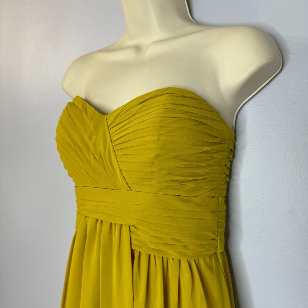 Bari Jay Bella Chiffon Sweetheart Bust Bridesmaid Maxi Dress Mustard - Picture 6 of 12